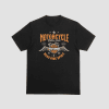 A premium black t-shirt featuring an orange and cream Harley-Davidson Riders Club graphic with eagle wings and "Road Ride Spirit" text.