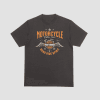A premium black t-shirt featuring an orange and cream Harley-Davidson Riders Club graphic with eagle wings and "Road Ride Spirit" text.