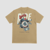 Blue motorcycle graphic t-shirt featuring a flying eyeball with a helmet and the text Let's Ride Together.